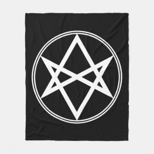Falln Unicursal Hexagram White Fleece Blanket