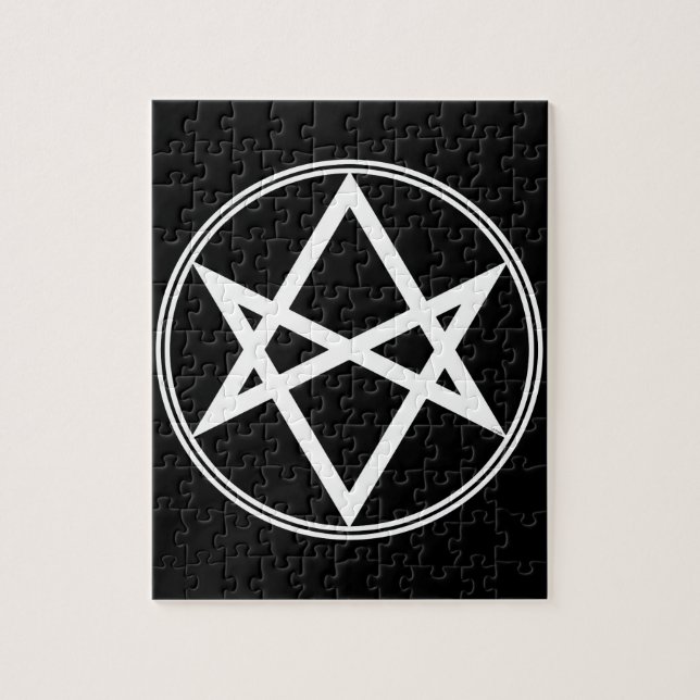 Falln Unicursal Hexagram White Jigsaw Puzzle (Vertical)
