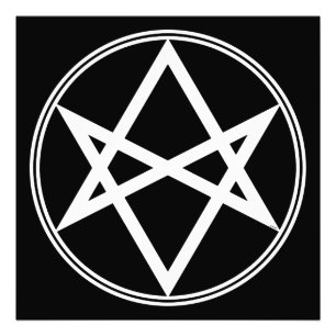 Falln Unicursal Hexagram White Photo Print