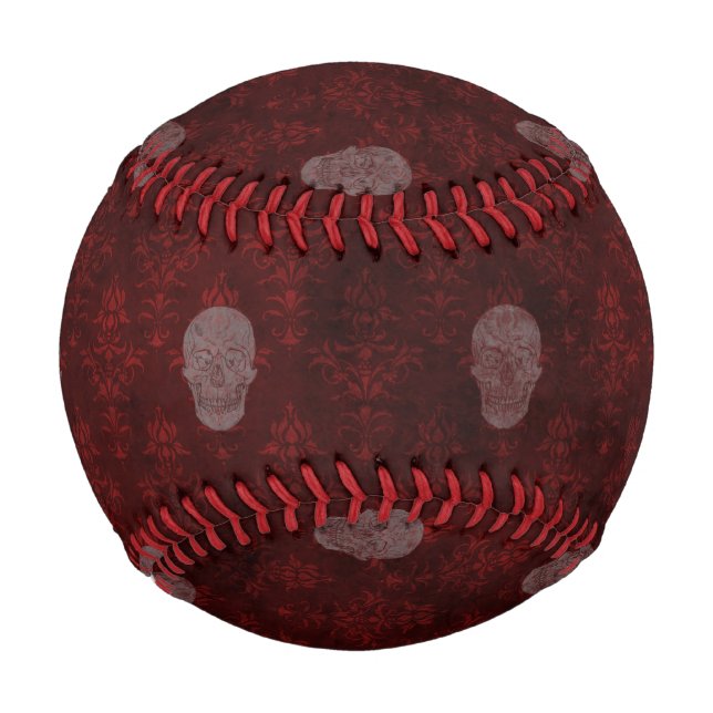 Falln Victorian Skulls Red Baseball (Front)