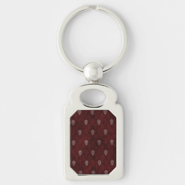 Falln Victorian Skulls Red Key Ring (Front)