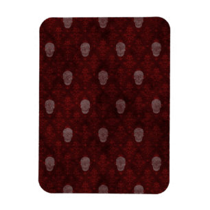 Falln Victorian Skulls Red Magnet