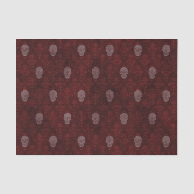 Falln Victorian Skulls Red Tissue Paper (Front)