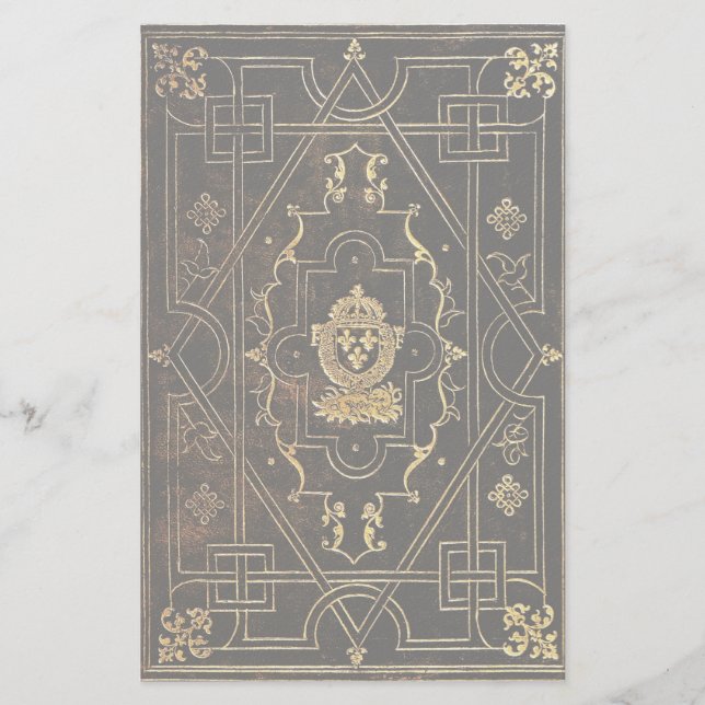 Falln Vintage Leather and Gold Stationery (Front)