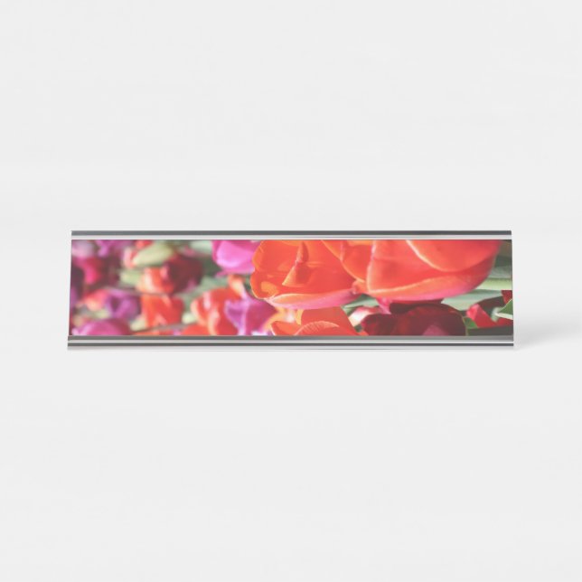 Falln Warm Tulips Desk Name Plate (Front)