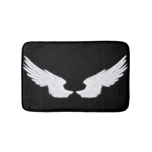 Falln White Angel Wings Bath Mat (Front)