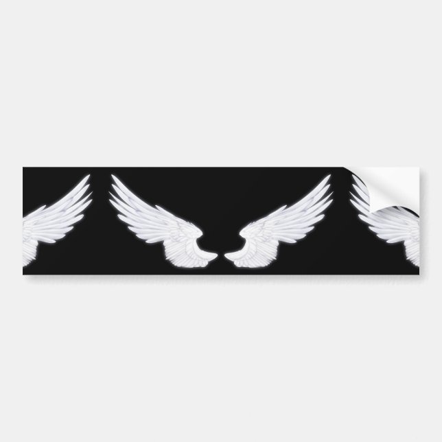Falln White Angel Wings Bumper Sticker (Front)