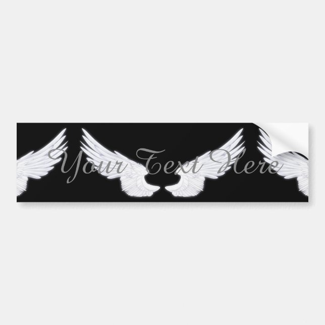 Falln White Angel Wings Bumper Sticker (Front)