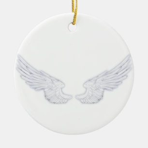 Falln White Angel Wings Ceramic Tree Decoration