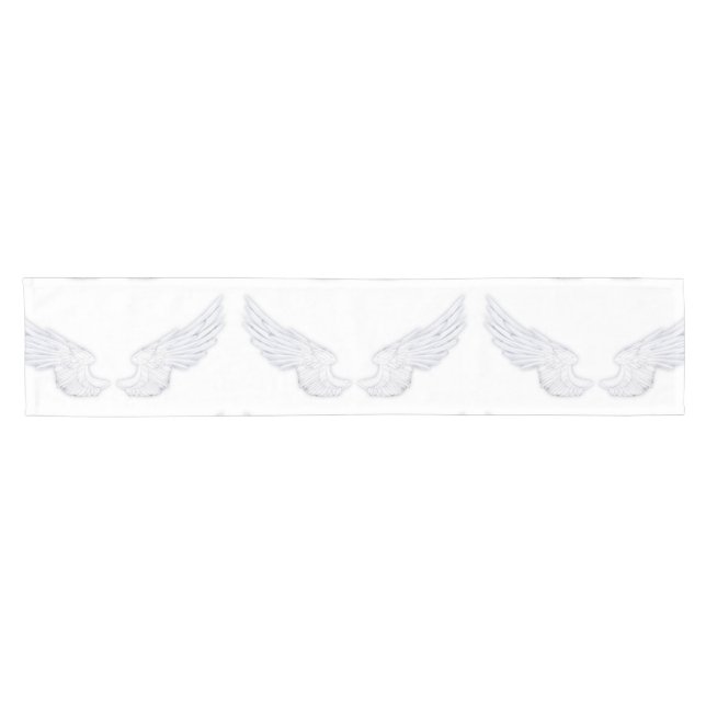 Falln White Angel Wings Short Table Runner (Horizontal)
