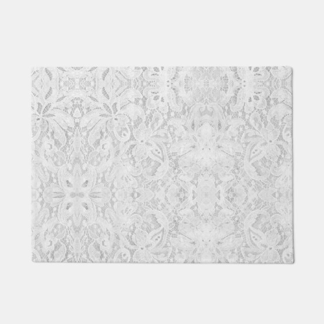 Falln White Lace Doormat (Front)