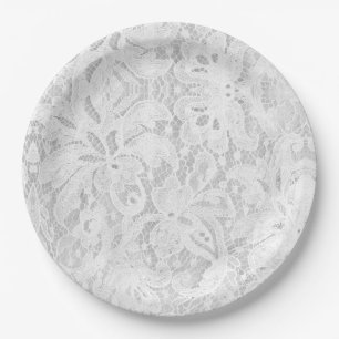 Falln White Lace Paper Plate