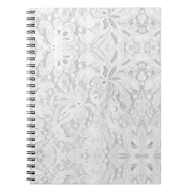 Falln White Lace Spiral Notebook (Front)