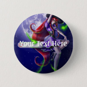 Falln Witchy PinUp 6 Cm Round Badge