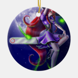 Falln Witchy PinUp Ceramic Tree Decoration