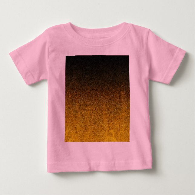 Falln Yellow & Black Glitter Gradient Baby T-Shirt (Front)