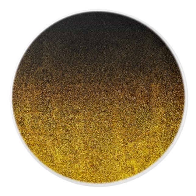 Falln Yellow & Black Glitter Gradient Ceramic Knob (Front)