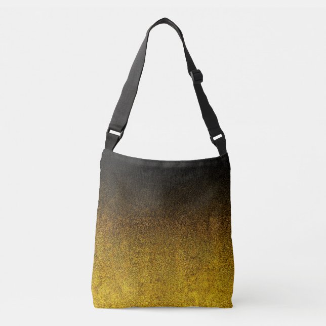 Falln Yellow & Black Glitter Gradient Crossbody Bag (Front)