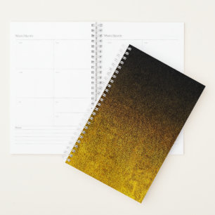 Falln Yellow & Black Glitter Gradient Planner