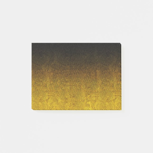 Falln Yellow & Black Glitter Gradient Post-it Notes (Front)