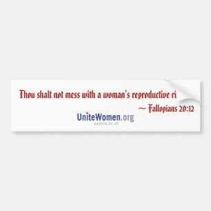 Fallopians 20:12 (white) bumper sticker
