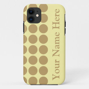 Fallow Cream Neutral Dots with name Case-Mate iPhone Case