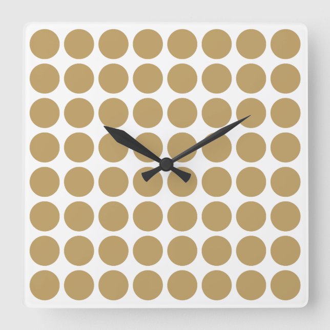 Fallow Neutral Dots Square Wall Clock (Front)