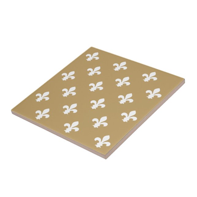 Fallow Neutral Fleur de Lys Tile (Side)