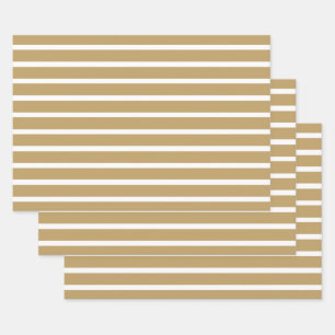 Fallow Neutral Stripes Wrapping Paper Sheet