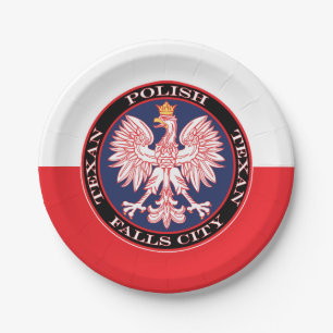 Falls City Round Polish Texan Paper Plate