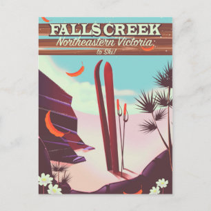 Falls Creek, Northeastern Australia Ski poster, Postcard