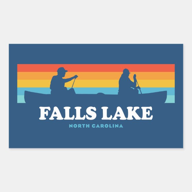 Falls Lake North Carolina Canoe Rectangular Sticker (Front)