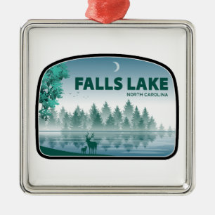 Falls Lake North Carolina Deer Metal Tree Decoration