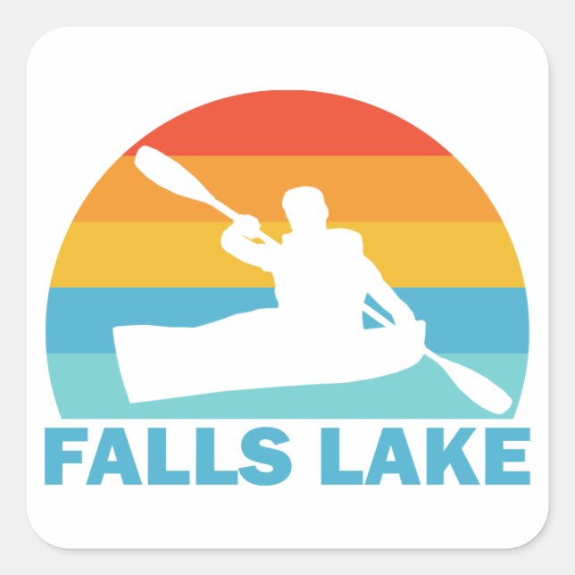 Falls Lake North Carolina Kayak Square Sticker (Front)