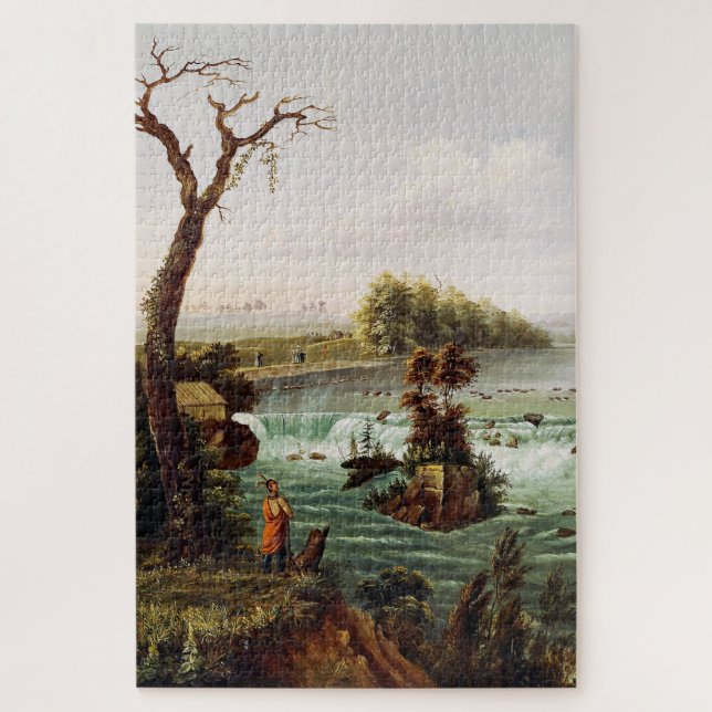 Falls of Saint Anthony by Henry Lewis Jigsaw Puzzle (Vertical)
