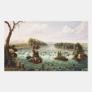 Falls of Saint Anthony by Henry Lewis Rectangular Sticker