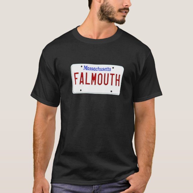 Falmouth Cape Cod Boston Massachusetts License Pla T-Shirt (Front)