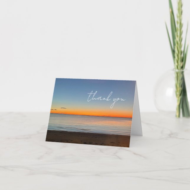 Falmouth Cape Cod Sunset Photo Thank You Note Card (Front)