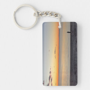 Falmouth Cape Cod Sunset Postcard Key Ring