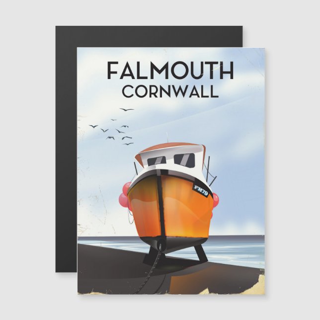 Falmouth Cornwall Fishing boat travel poster (Front/Back)