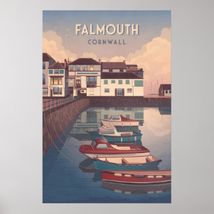 Falmouth Cornwall Travel Poster