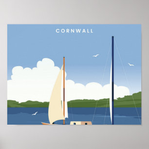 Falmouth Cornwall travel Poster