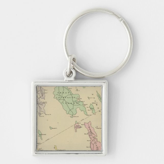 Falmouth Foreside, adjacent islands, Casco Bay Key Ring (Front)