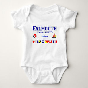 Falmouth MA Signal Flag Baby Bodysuit