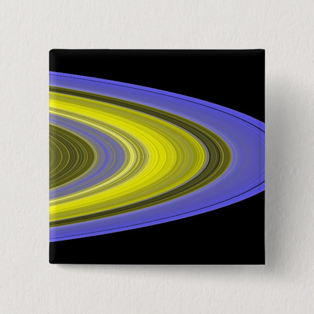 False-colour image of Saturn's rings 15 Cm Square Badge (Front)