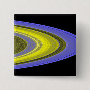 False-colour image of Saturn's rings 15 Cm Square Badge