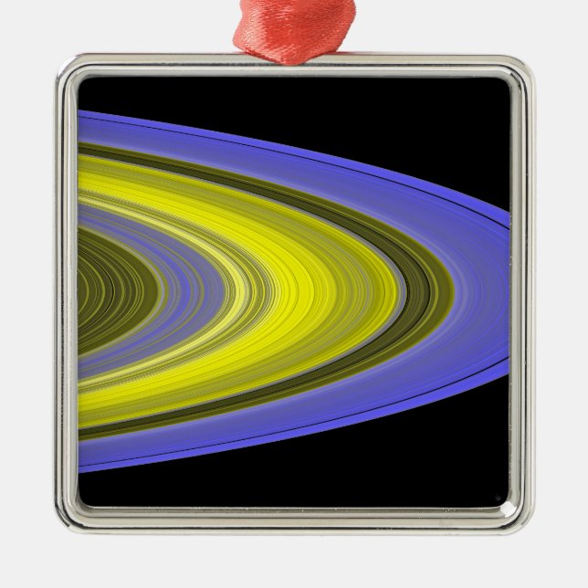 False-colour image of Saturn's rings Metal Tree Decoration (Front)