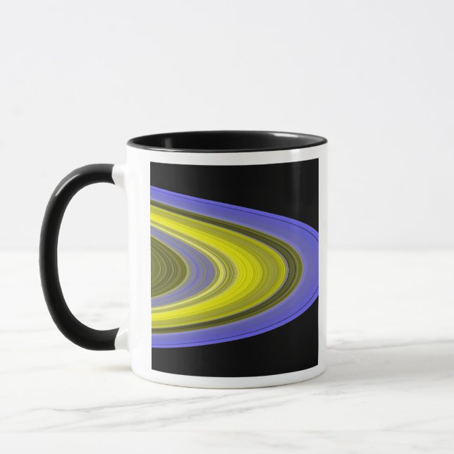 False-colour image of Saturn's rings Mug (Left)