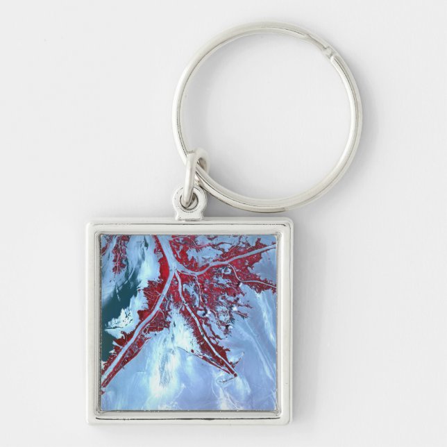False colour satellite key ring (Front)