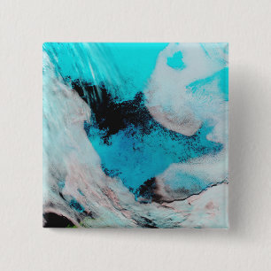 False colour view of Polynya (open water) 15 Cm Square Badge